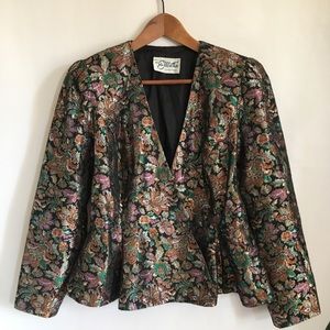 Miss Elliette metallic peplum vintage blazer